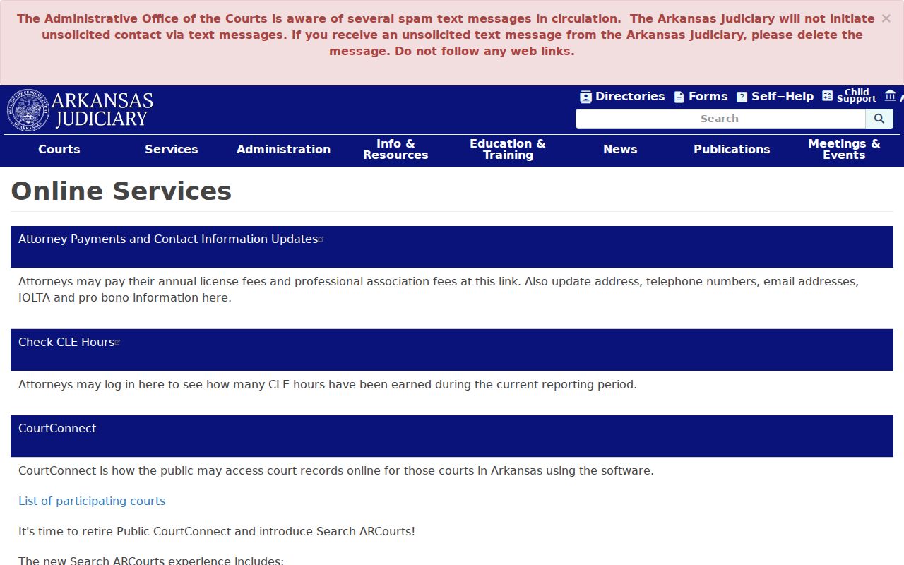 Conway County warrant search and Arkansas payment services
