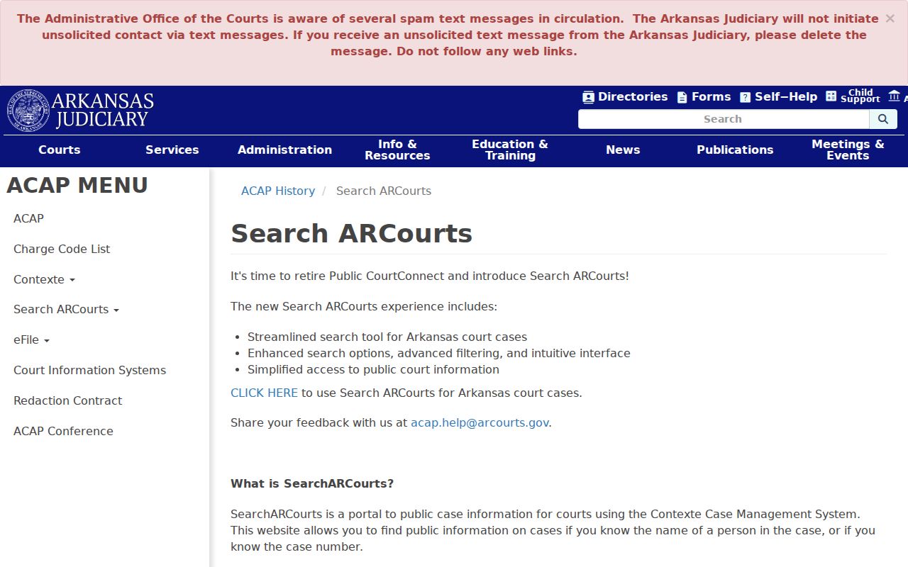 Conway County active warrant case system transition