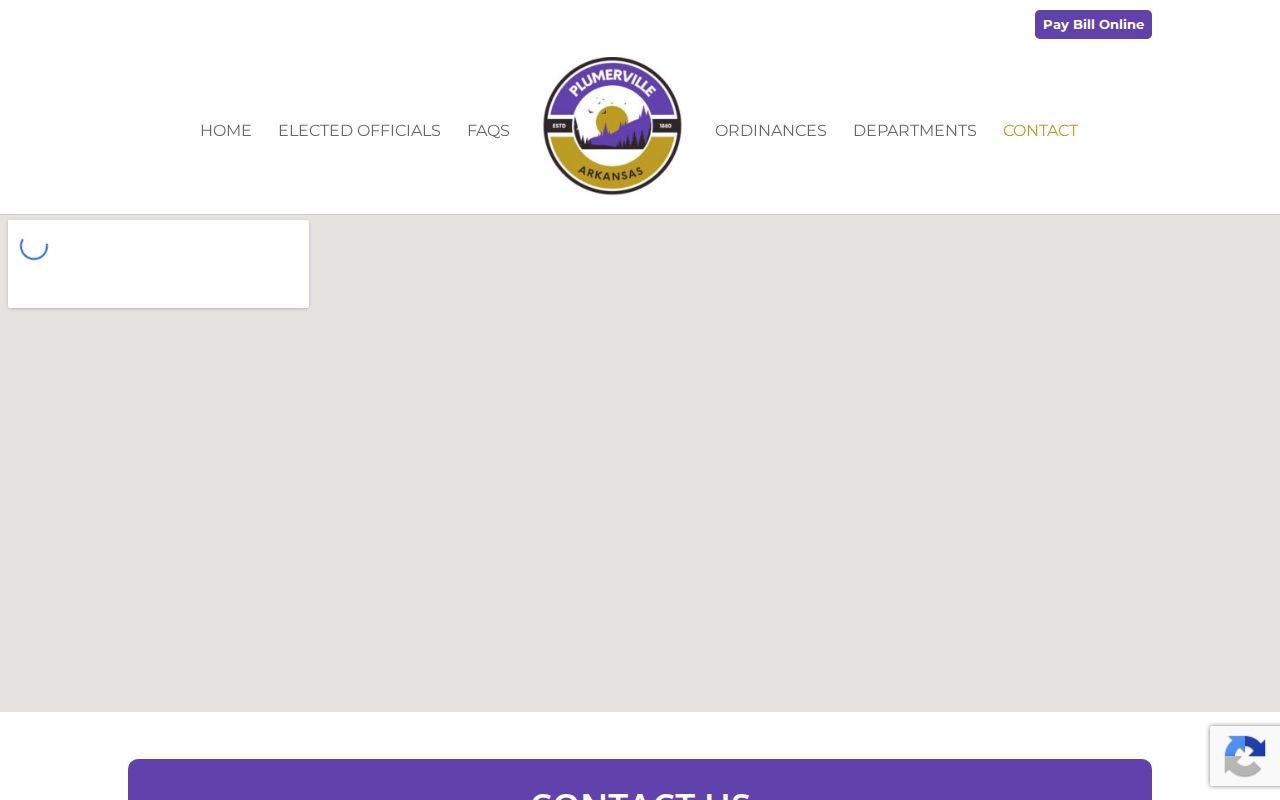 Plumerville city contact page used to distinguish city and court offices